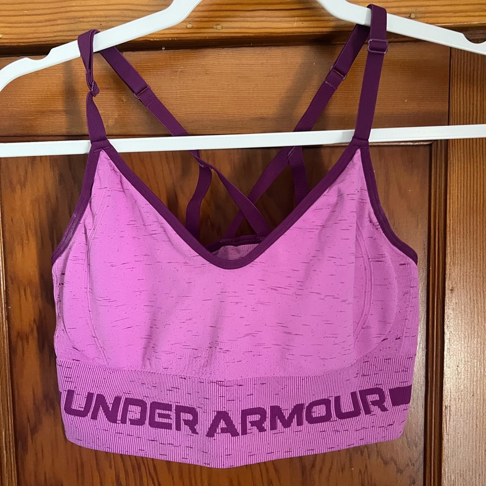 Under Armour Women's Pink Sports Bra - size Medium